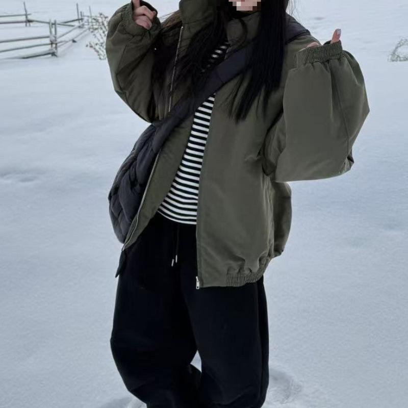 Корейские куртки со стойкой, мужские и женские зимние хлопковые куртки M gray JMG Clothing