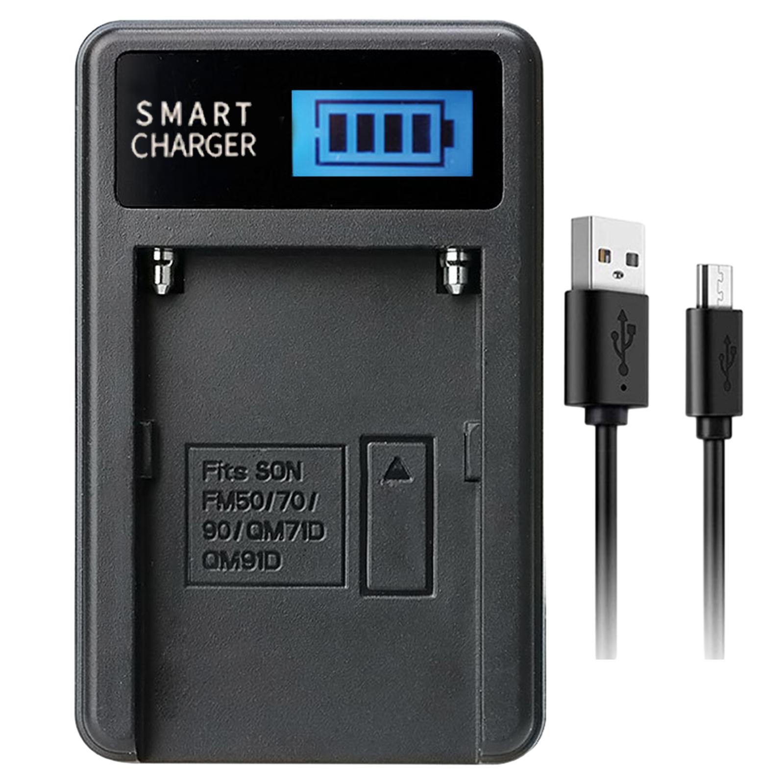 Удобное зарядное устройство Micro USB для камер NPF550/F750/F960/F970 NPFM50/FM70/FM90 QM71D 91D NPF500H/F55H Простое в использовании black Brioche