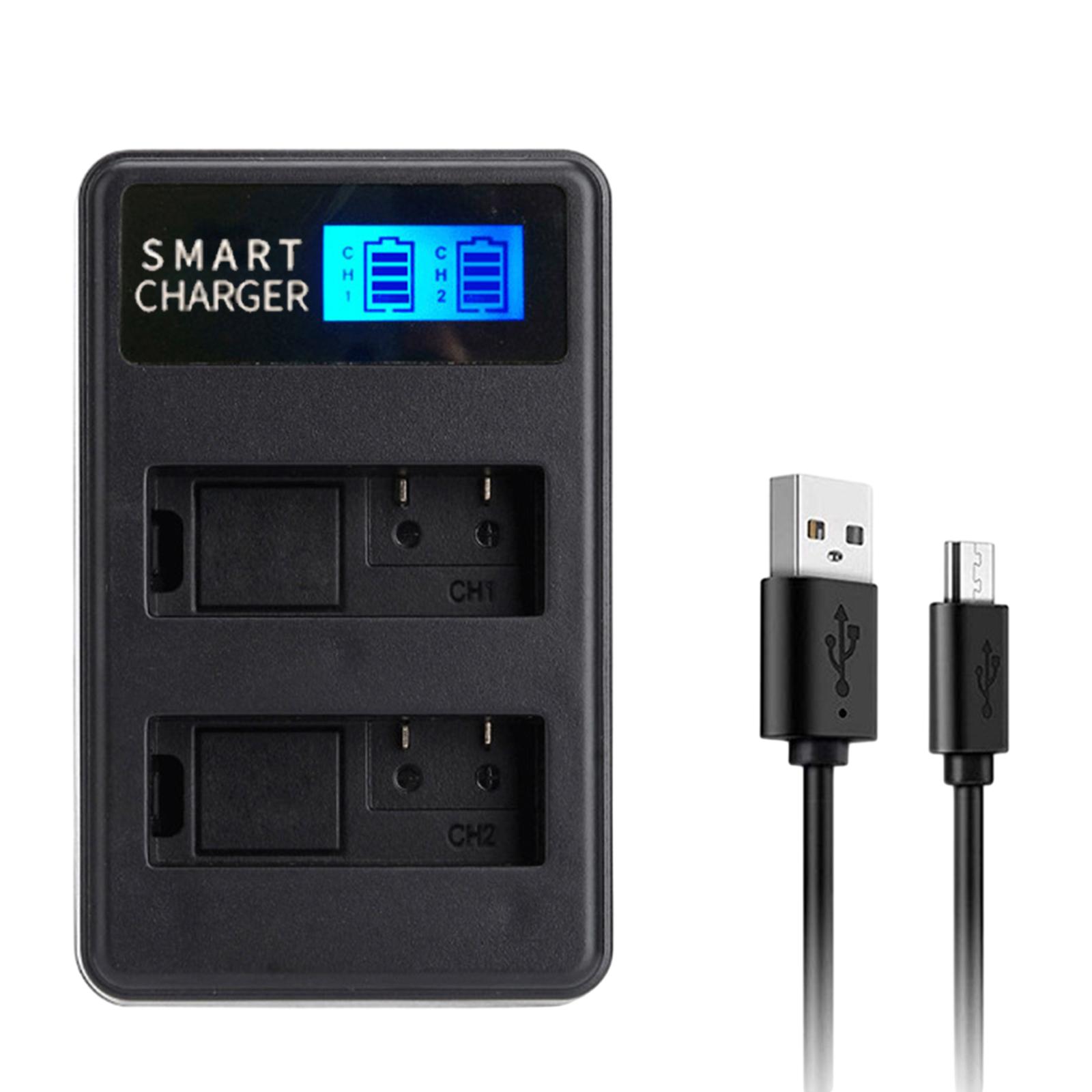 Компактное зарядное устройство NPW126 LCD с двумя слотами USB для зарядки аккумулятора камеры Fujifilm FinePix HS30, HS30EXR black Xudikou
