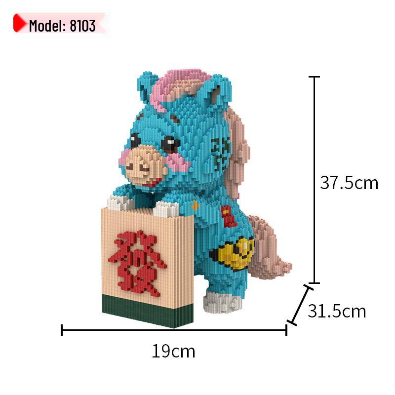 2026 год Лошади Украшение Строительные Блоки Совместимые с LEGO blue Pickerr