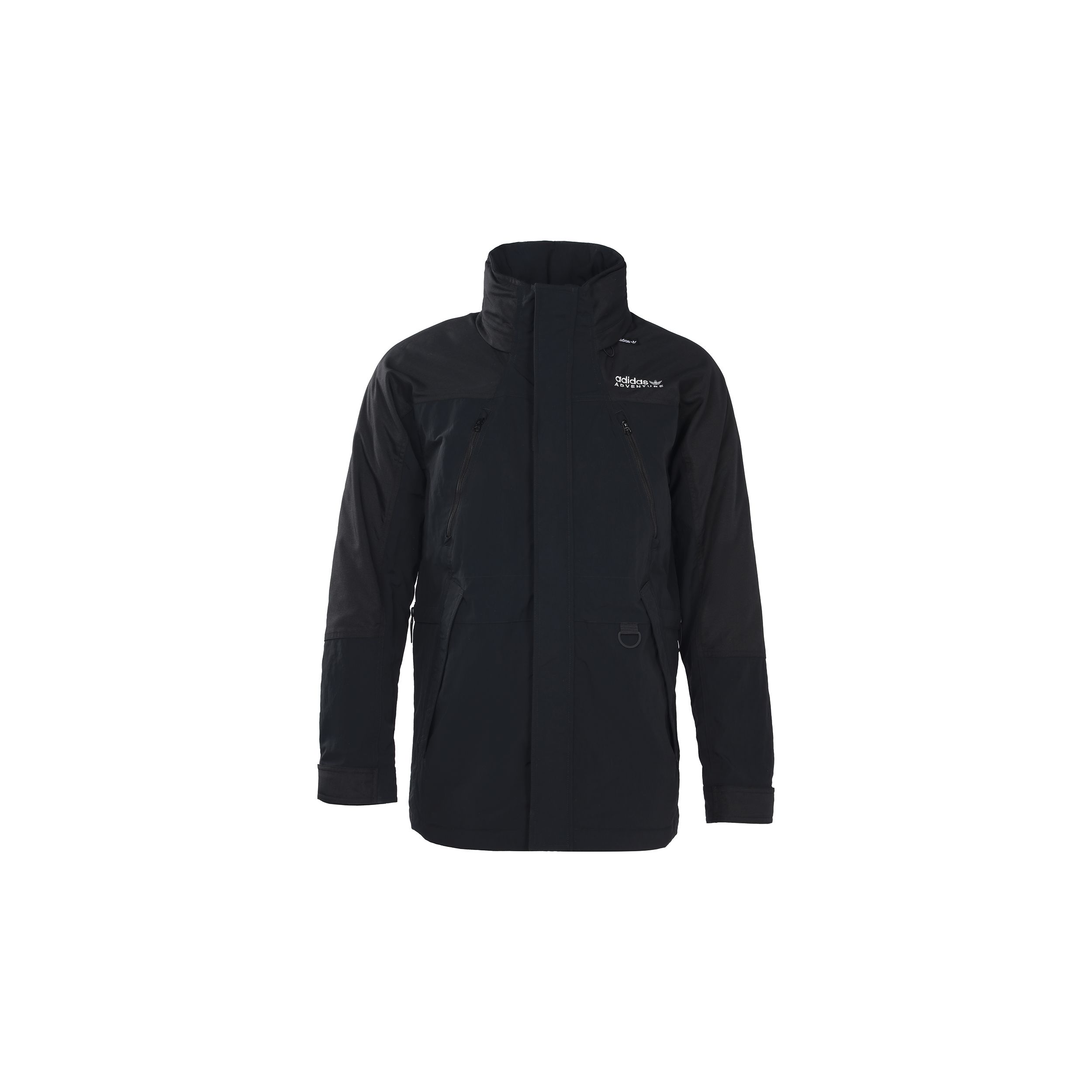 Adidas Originals Trefoil Solid с логотипом и воротником-молнией, пуховик, мужская верхняя одежда, черный H13577 S black