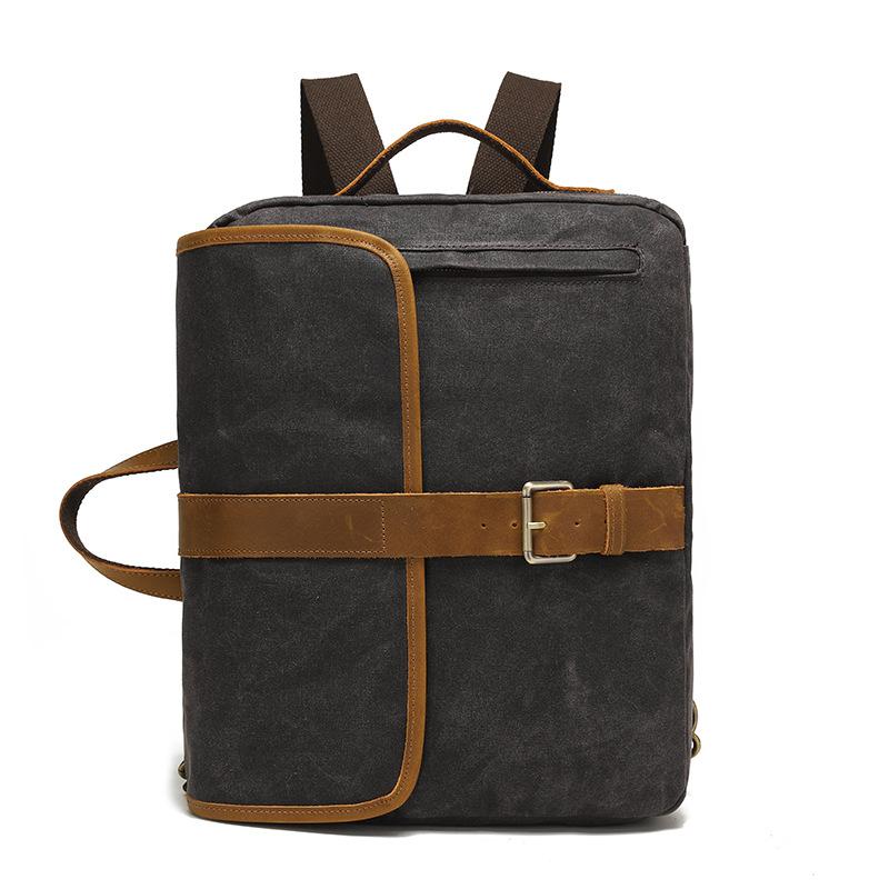 Многофункциональный тройной рюкзак Wash Canvas Tote Outdoor Sports Crossbody Bag Kit чёрный JMG Bags