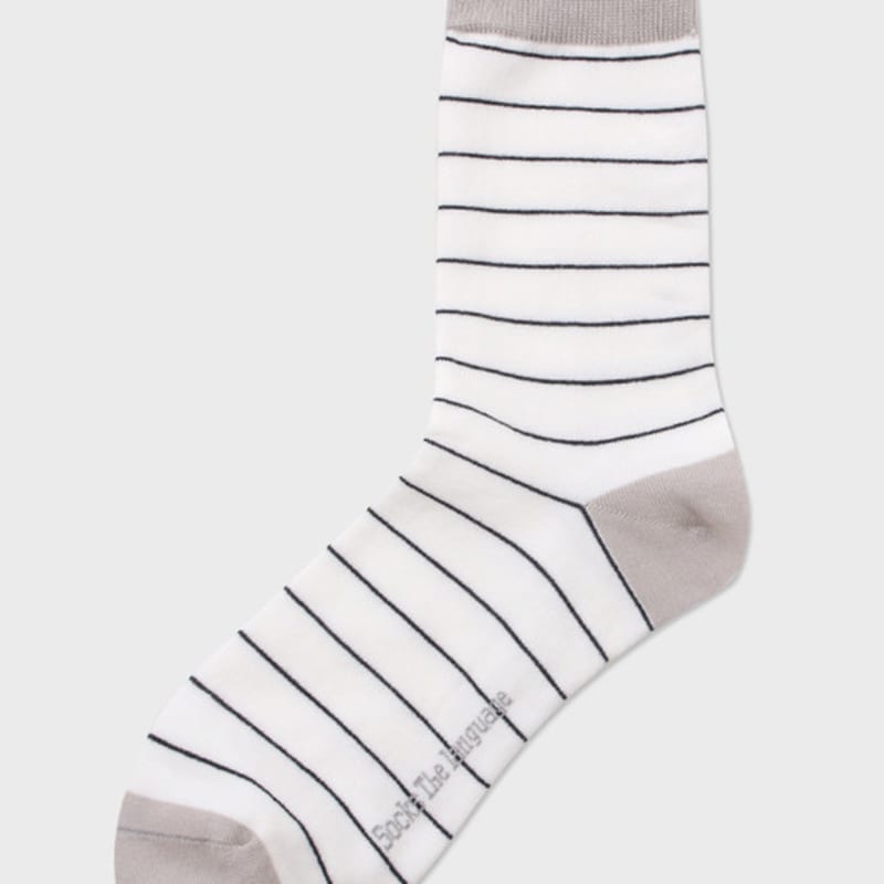 SOCKS THE LANGUAGE Metaphor Striped Socks FREE gray Mayfashion