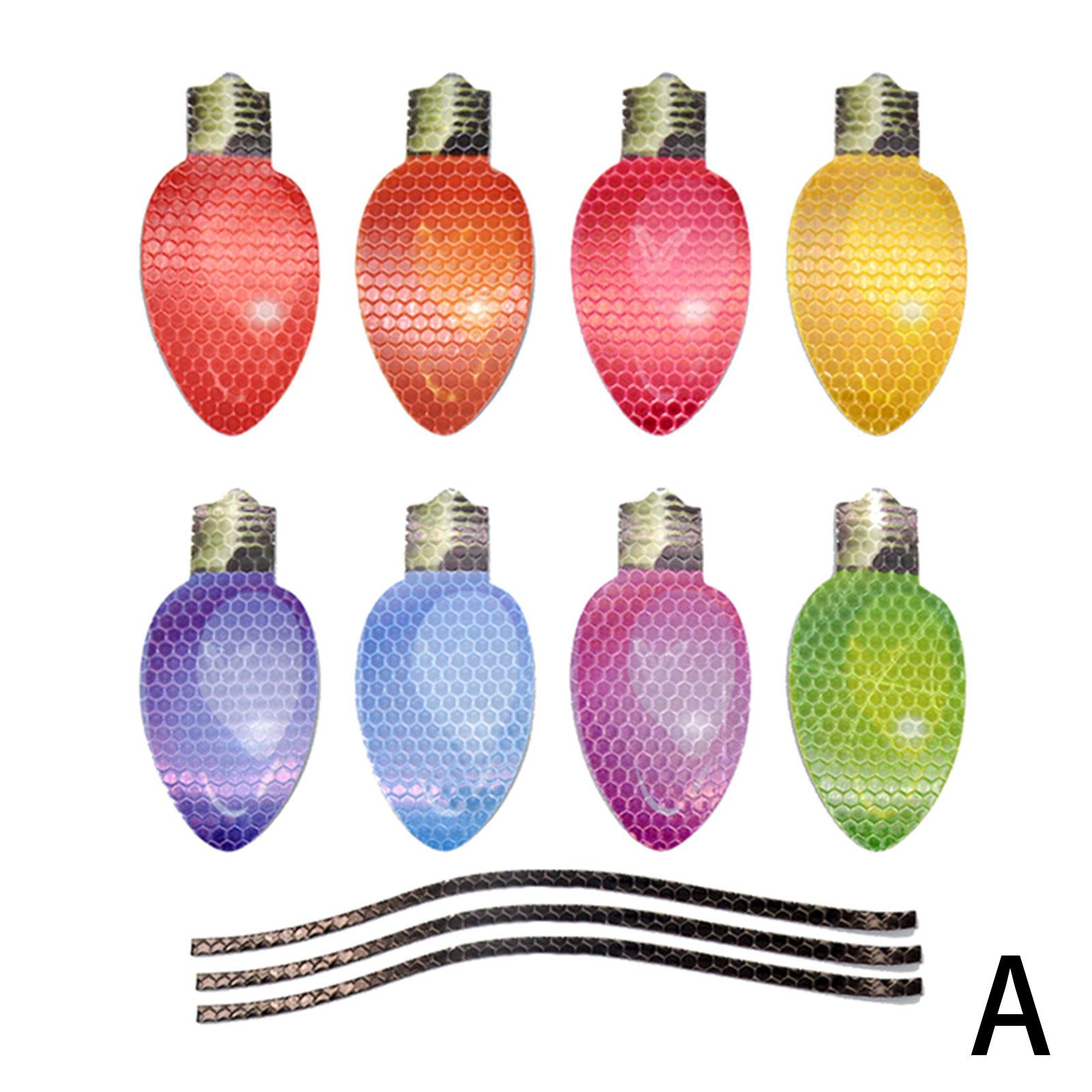 Christmas Decoration Car Sticker Reflective Magnetic Decal Bulb Santa Snowman Dwarf Refrigerator Magnetic Decal Car Sticker E red 91140109MA0LUCD05R