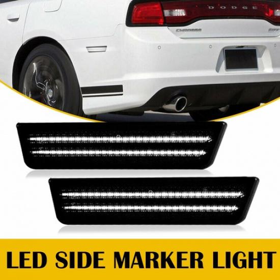 White LED Rear Bumper Side Light Marker For 11-14 Dodge Charger 08-14 Challenger white gfvbfgd