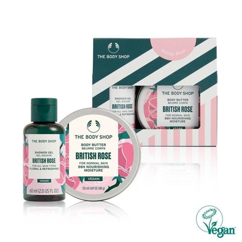 The Body Shop Подарочный набор: Гель для душа и Масло для тела «Британская роза» (Дорожный формат) (888194) FREE gray