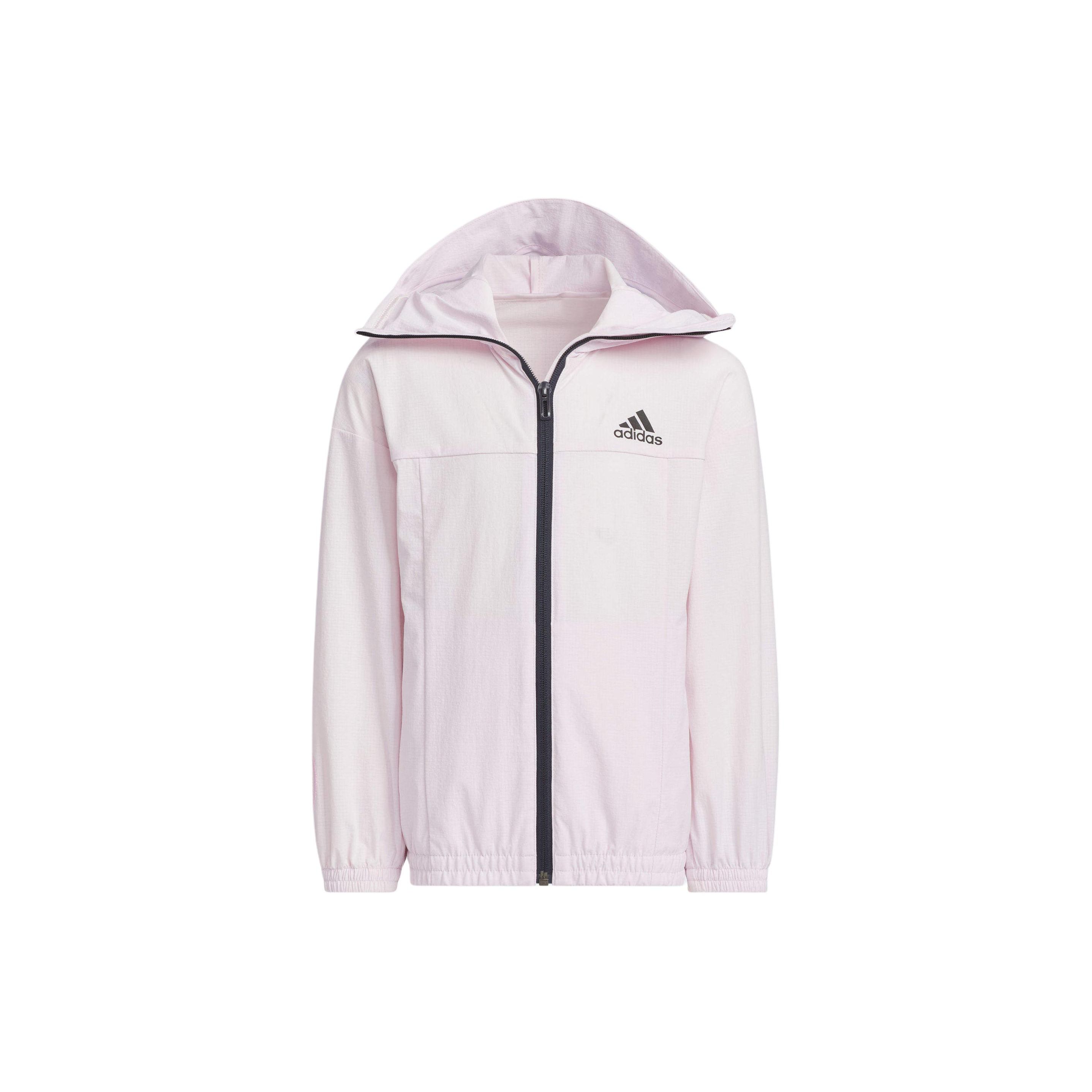 Adidas LK SPW Цветные блоки Молния Дизайн Принт с логотипом Худи Куртка с длинным рукавом Детские куртки Розовый JI9770 A110 white