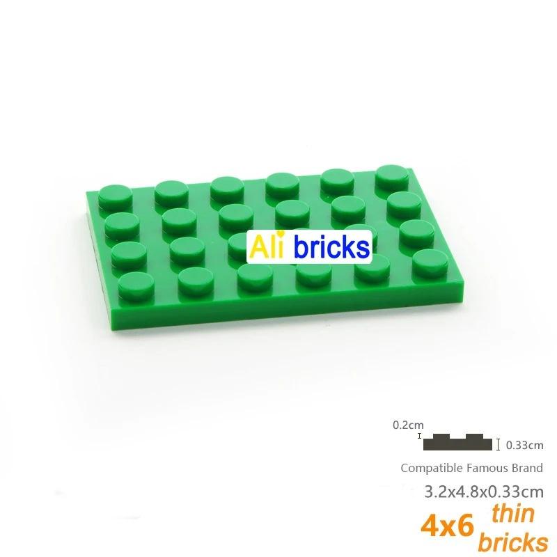 50 г / 15 шт. 3032 Строительные блоки Тонкие фигурки Кирпичики 4x6 Точек 12 Цветов Образовательные Творческие Совместимые с Брендовыми Игрушками для Детей 50g-15pcs зелёный Interesting toys and dolls