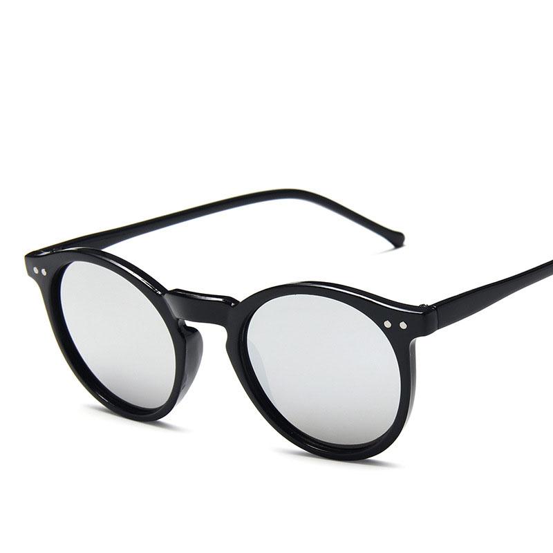 Горячая распродажа классических мужских очков Oculos, модных женских очков «кошачий глаз», винтажных солнцезащитных очков, зеркальных, высокого качества, унисекс, популярных градиентных очков с круглым леопардовым принтом White чёрный pretopsho