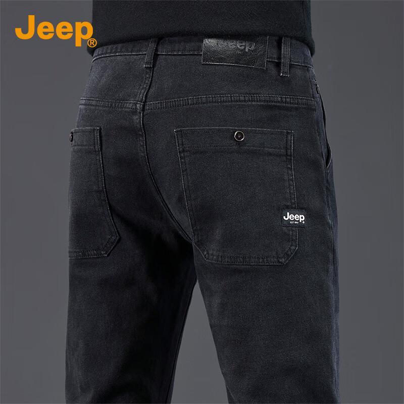 Джинсы JEEP мужские зауженные, облегающего кроя 30 black