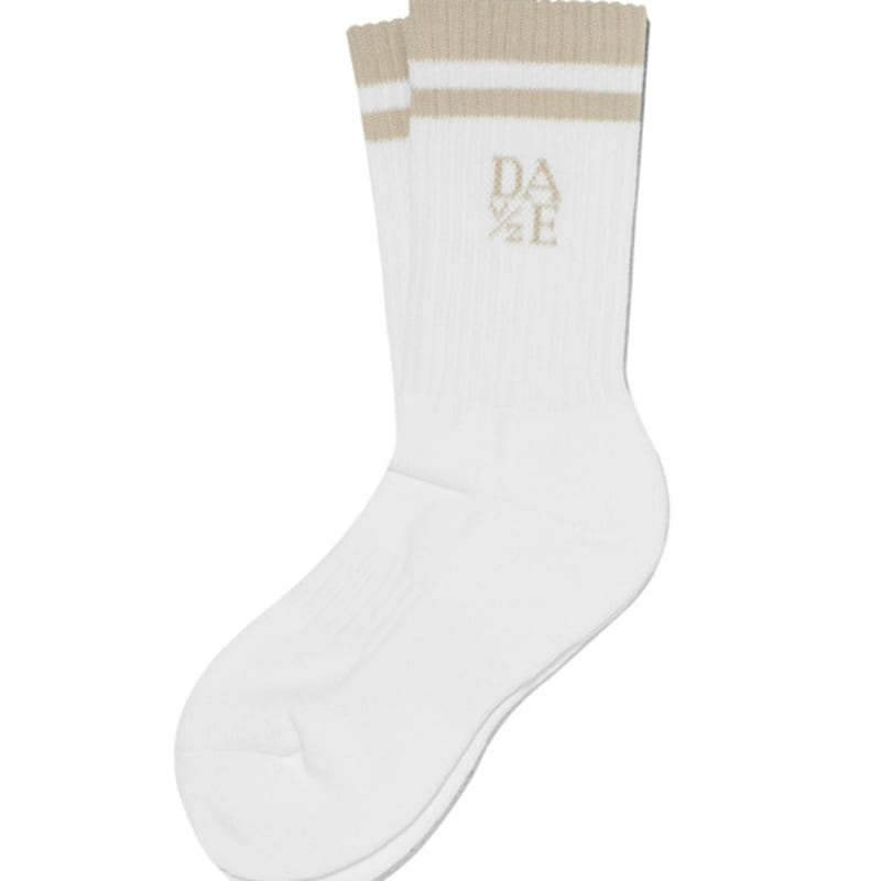 Спортивные носки DAVE&DAZE с двумя полосками, белые white beige Mayfashion