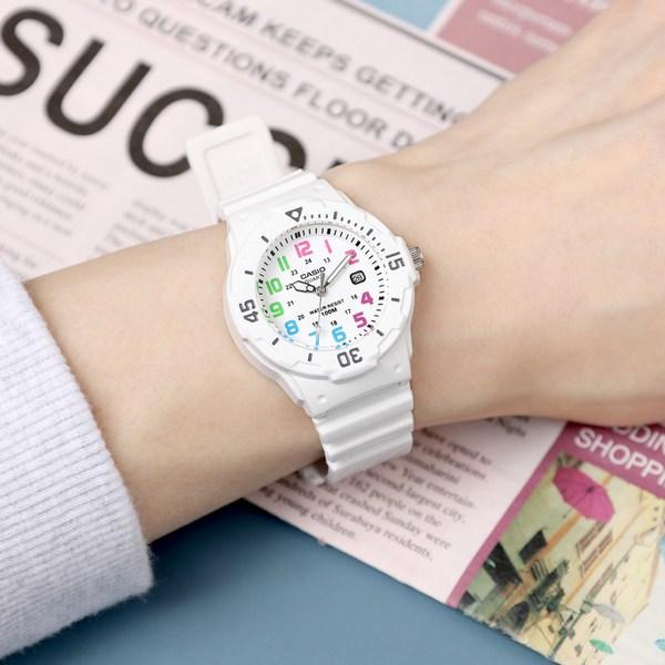 Casio Женские Модные Водонепроницаемые до 100 метров Студенческие Аналоговые Уретановые Наручные Часы white