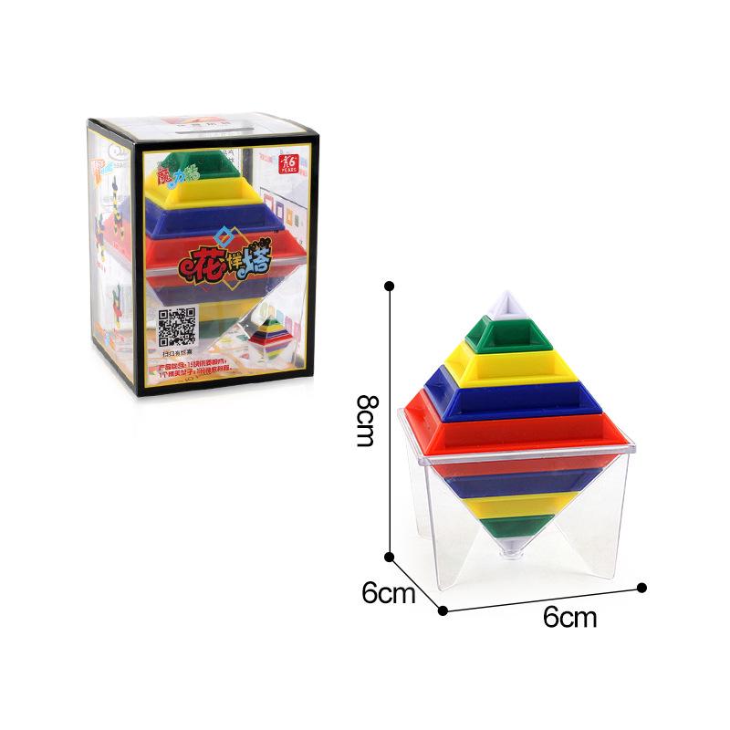 Magic Turn Pattern Tower Children S Intelligence Building Block Rubik S Cube Puzzle Science And Education Assembly Toy With Instructions white TK Toys