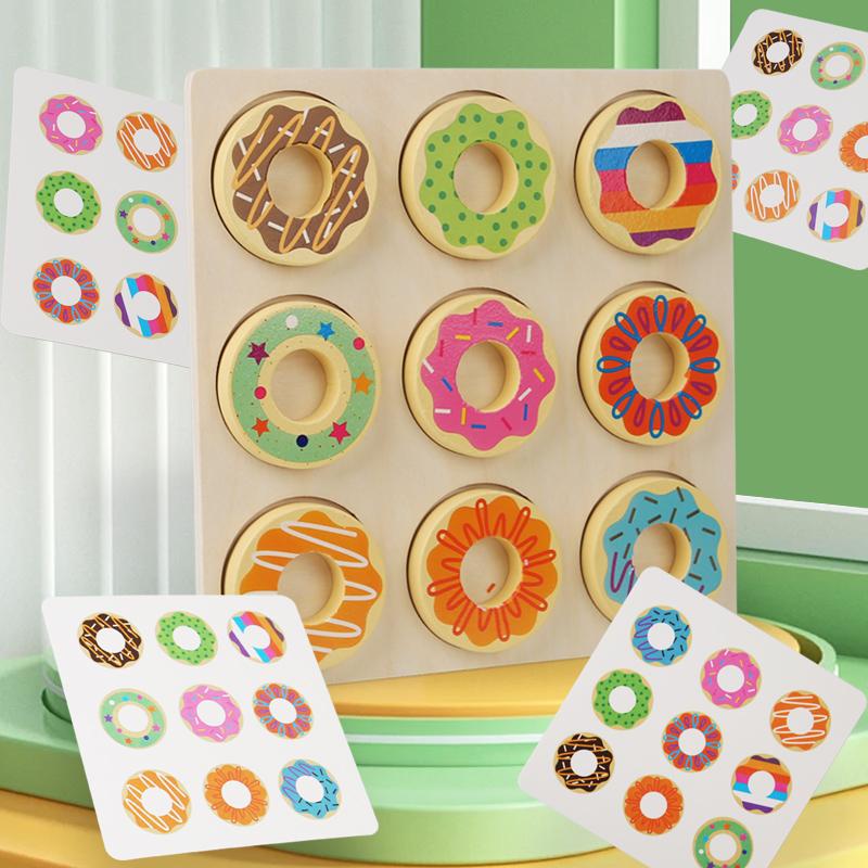 Wooden Doughnut Colors Pairing Toys Montessori Early Education Puzzle Color Matching Game Kindergarten Game Teaching Aids beige Phone Case CSWO02