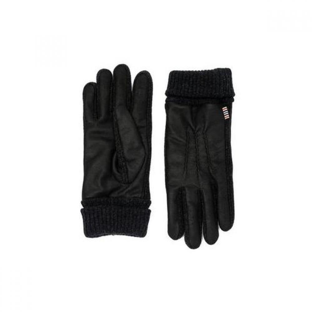 Daks Черные Кожаные Перчатки с Замшевым Покрытием для Смартфона Dcgv0f171 Single option black
