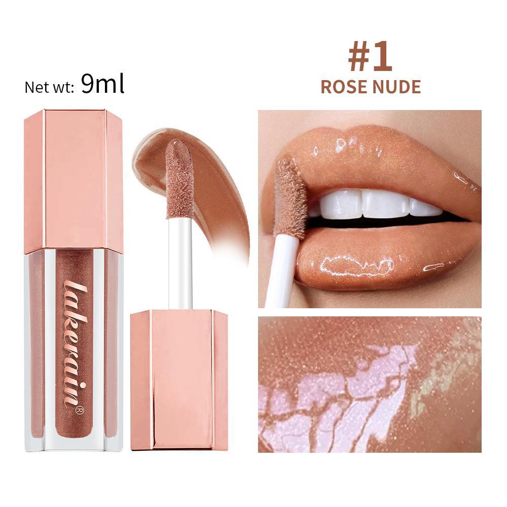 Lip Mud Lip Glaze, водянистые и увлажняющие пухлые губы, зеркальный блеск для губ с микроблестками, Lip Glaze, Lip Gloss #1 beige i-Beautiful