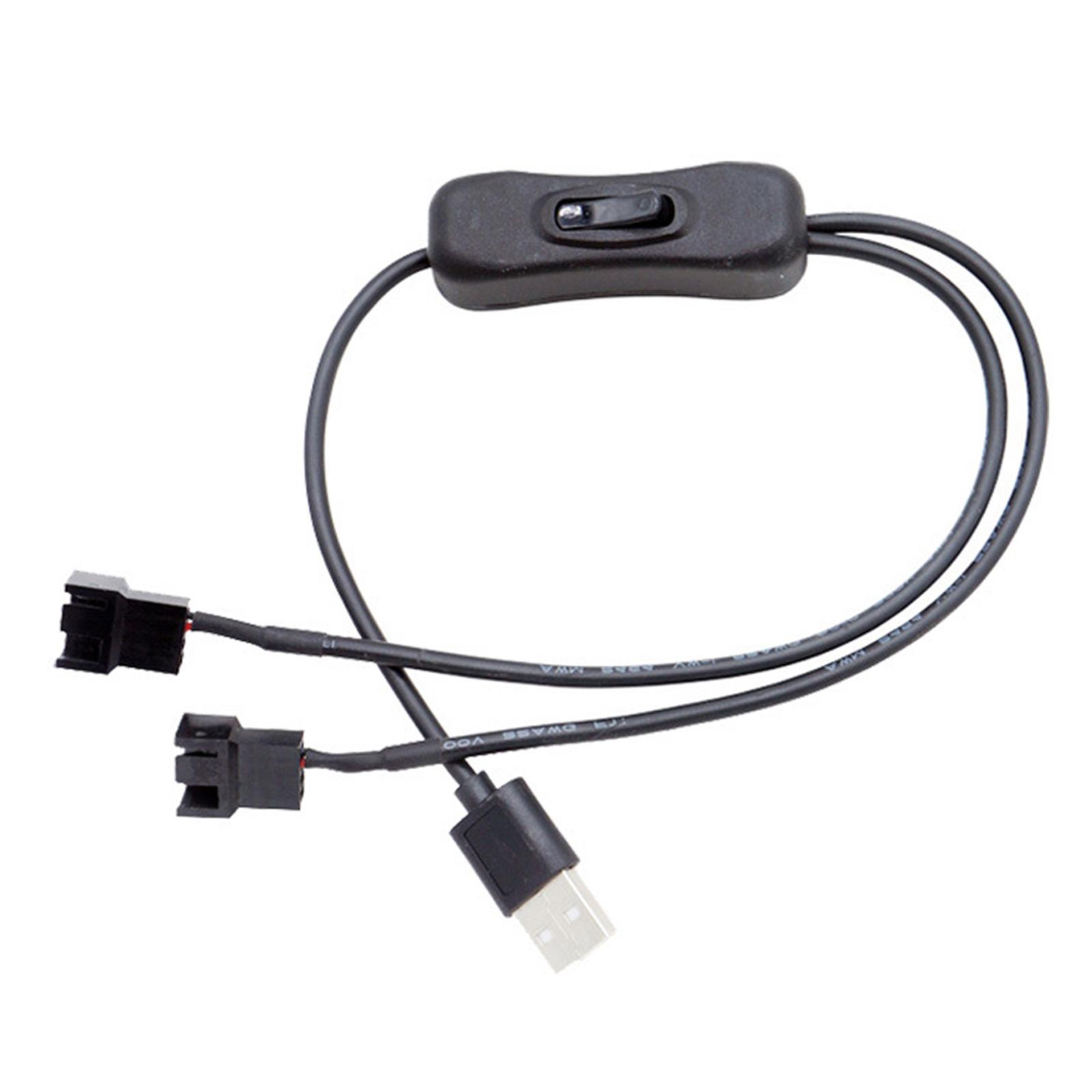 USB-кабель для 4-контактного ПК-вентилятора, адаптер питания, выход 12 В для компьютерных вентиляторов охлаждения, ПВХ-изоляция B gray Daybreak