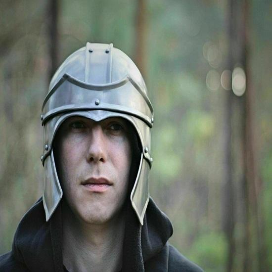 Средневековая броня lerp, броня для косплея, LARP, защита головы, фэнтезийный шлем gray ROYAL HANDICRAFT