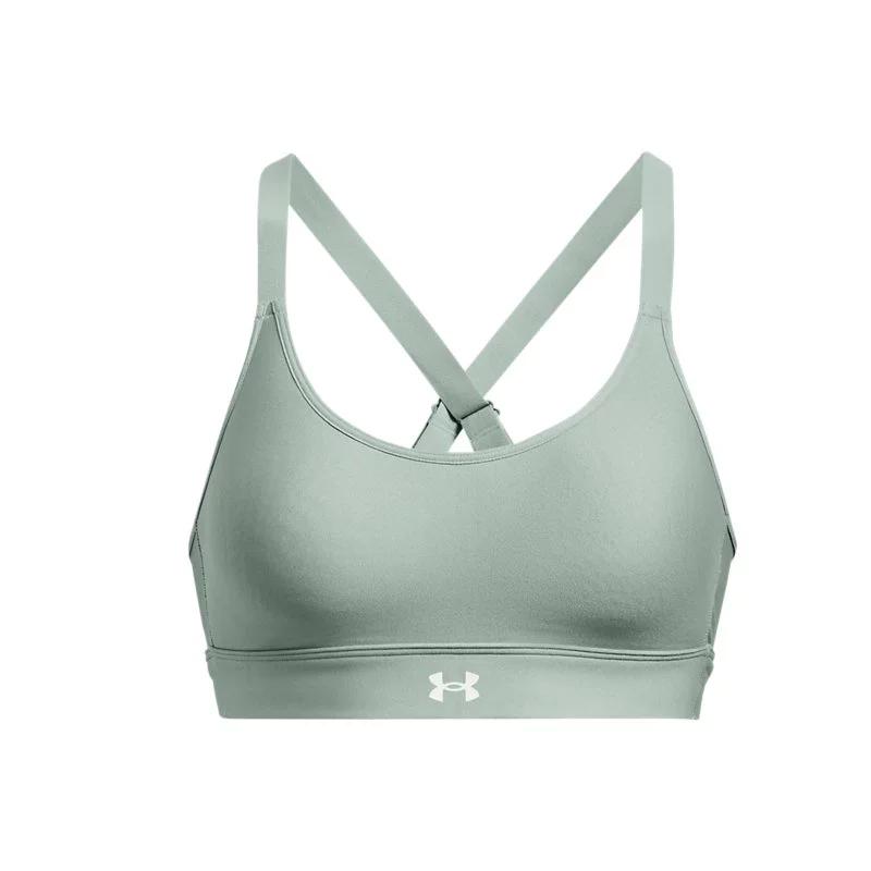 Under Armour Continuum Logo Print Training Sports Bra Women Underwear Blue Gray 1372559-781 XL gray