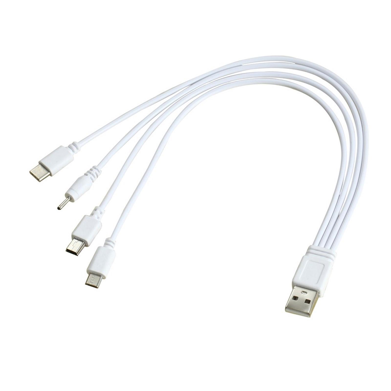 4 в 1 USB-кабель для зарядки Многофункциональный USB-кабель для зарядки Универсальный шнур для телефонов Планшетов Игровых консолей Наушников white Mixingtime