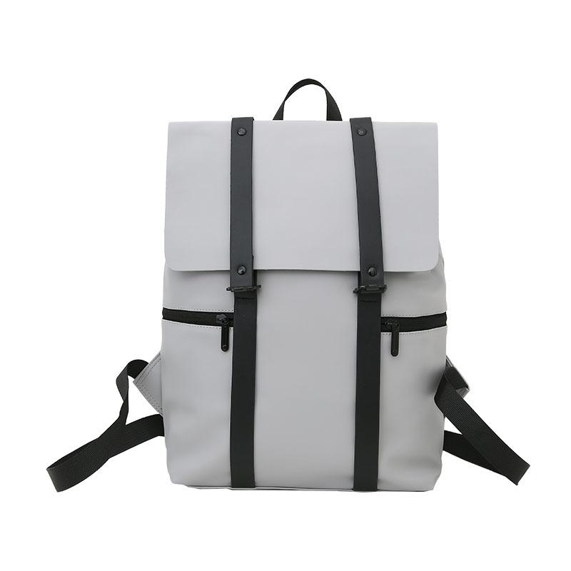 Stylish College Backpack for Couples - Casual PU Leather Laptop Bag in Forest Theme светло-серый Discount Market