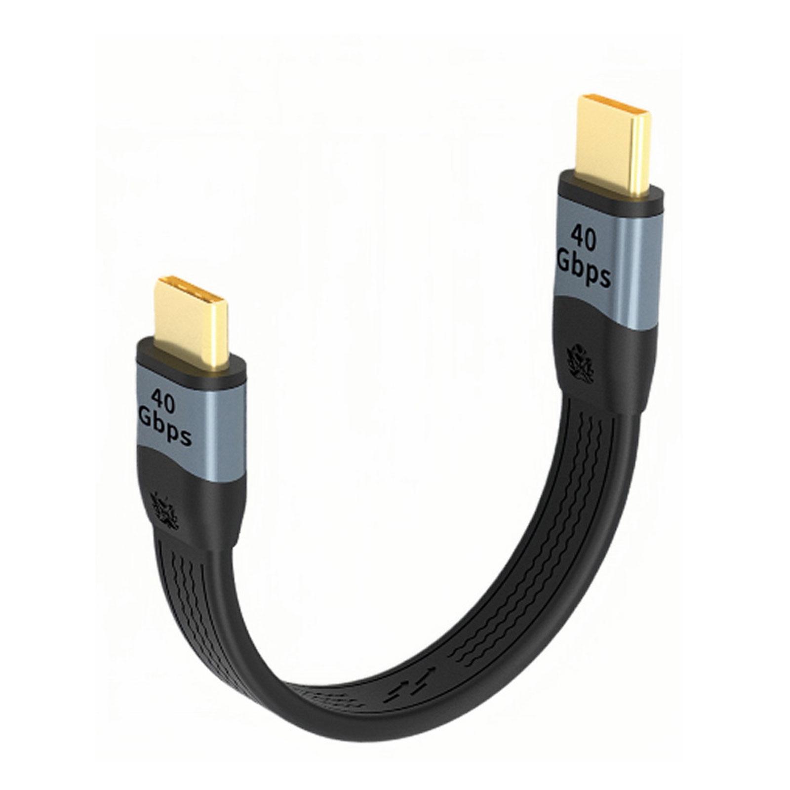 USB4.0 кабель USB C для быстрой зарядки USB C, передача данных 40 Гбит/с, мощность 100 Вт, FPC 8K, мягкая короткая линия для ноутбуков и телефонов gray Daybreak