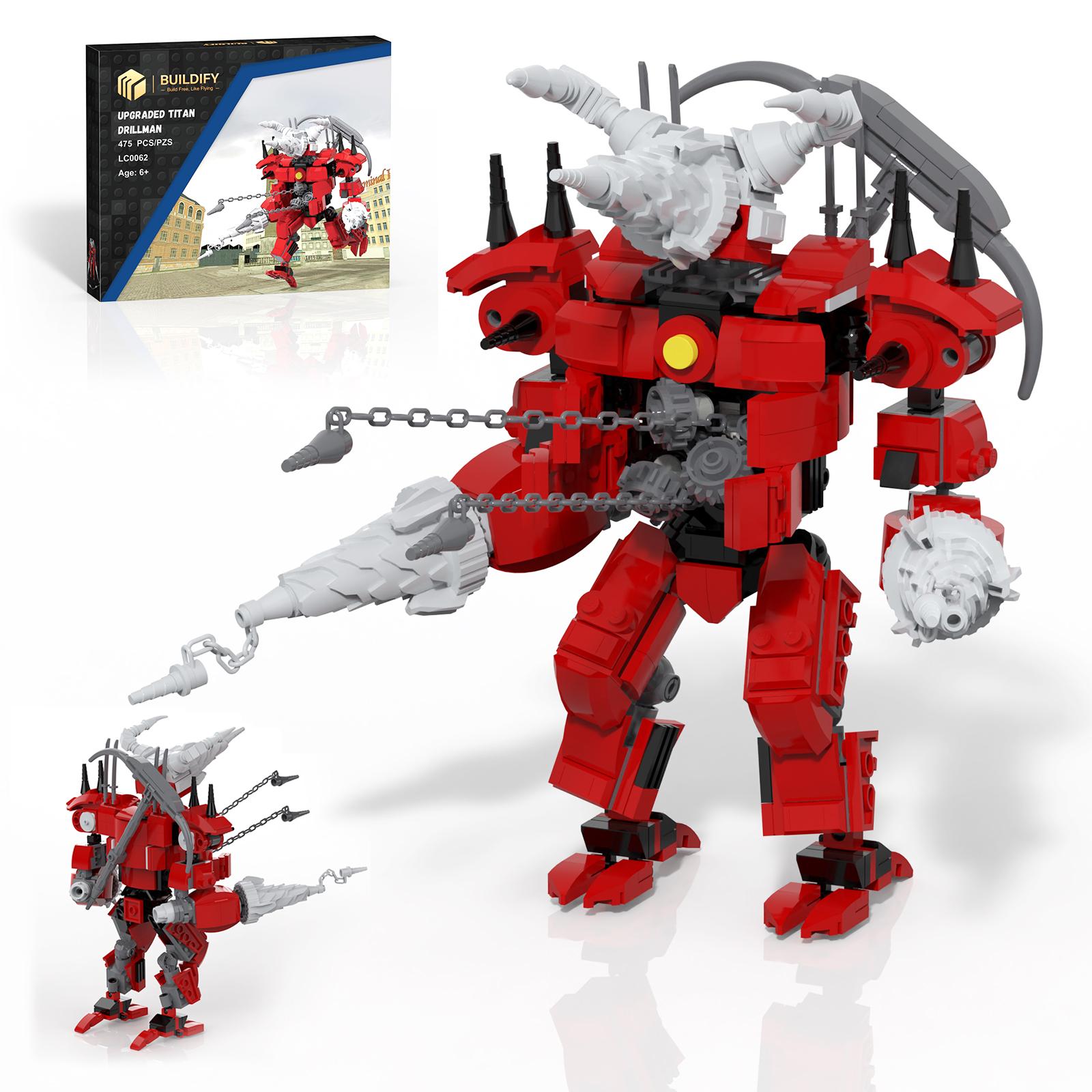 Skibidi Toilet Upgraded Titan Drillman Building Block Titan Drill Man Figure Game Model Toys Gift for Children Adults Fans 467 шт. red Focus on toys