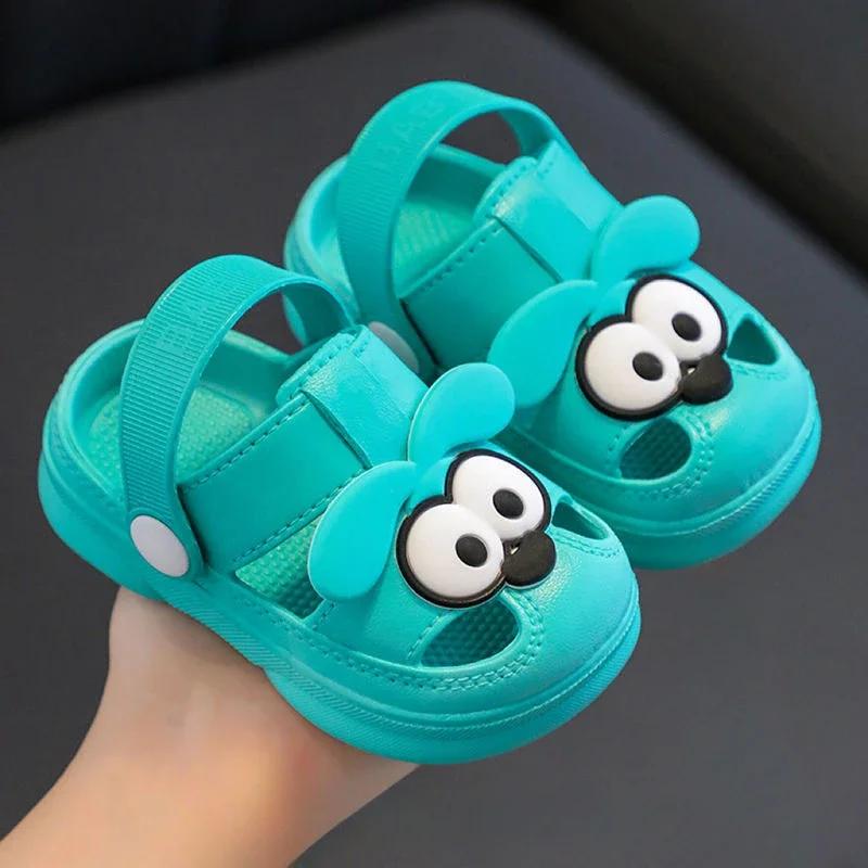 Детские тапочки Bear Soft Soled Kids Shoes для девочек Детские сандалии Eva Дышащая летняя пляжная обувь для мальчиков Sandalias 18-19 синий Lucky Black Cat