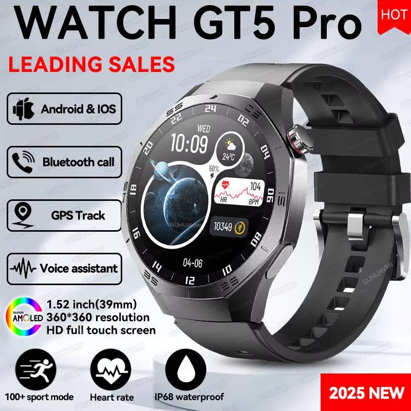 2025 Новые умные часы для мужчин GPS-трекер HD AMOLED экран Пульс Bluetooth-звонок NFC Водонепроницаемые Спортивные Наружные Фитнес Смарт-часы Black Silicone gray Apex Smart Watch