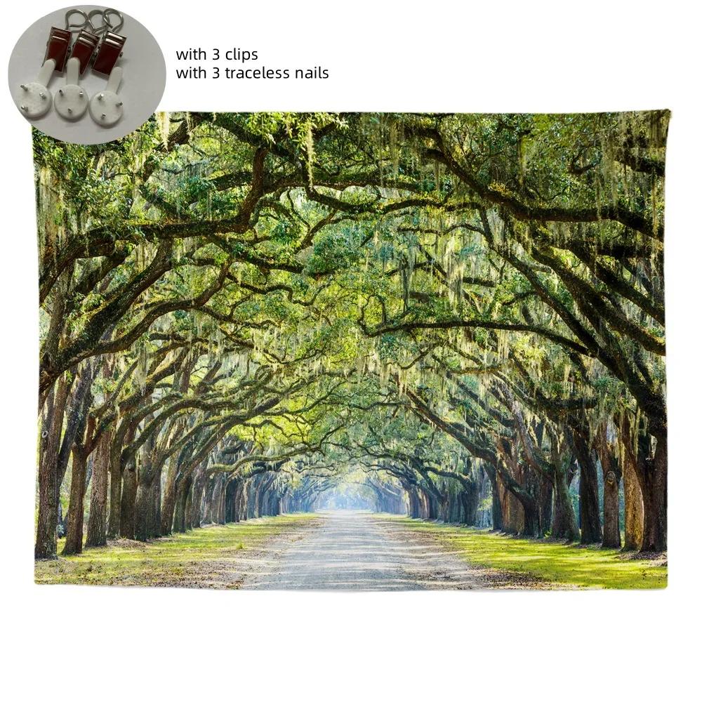 1pc,Tree Overhang Printed Tapestry Polyester Wall Hanging Polyester Tapestry 145x95cm beige 888 Auto Parts Town