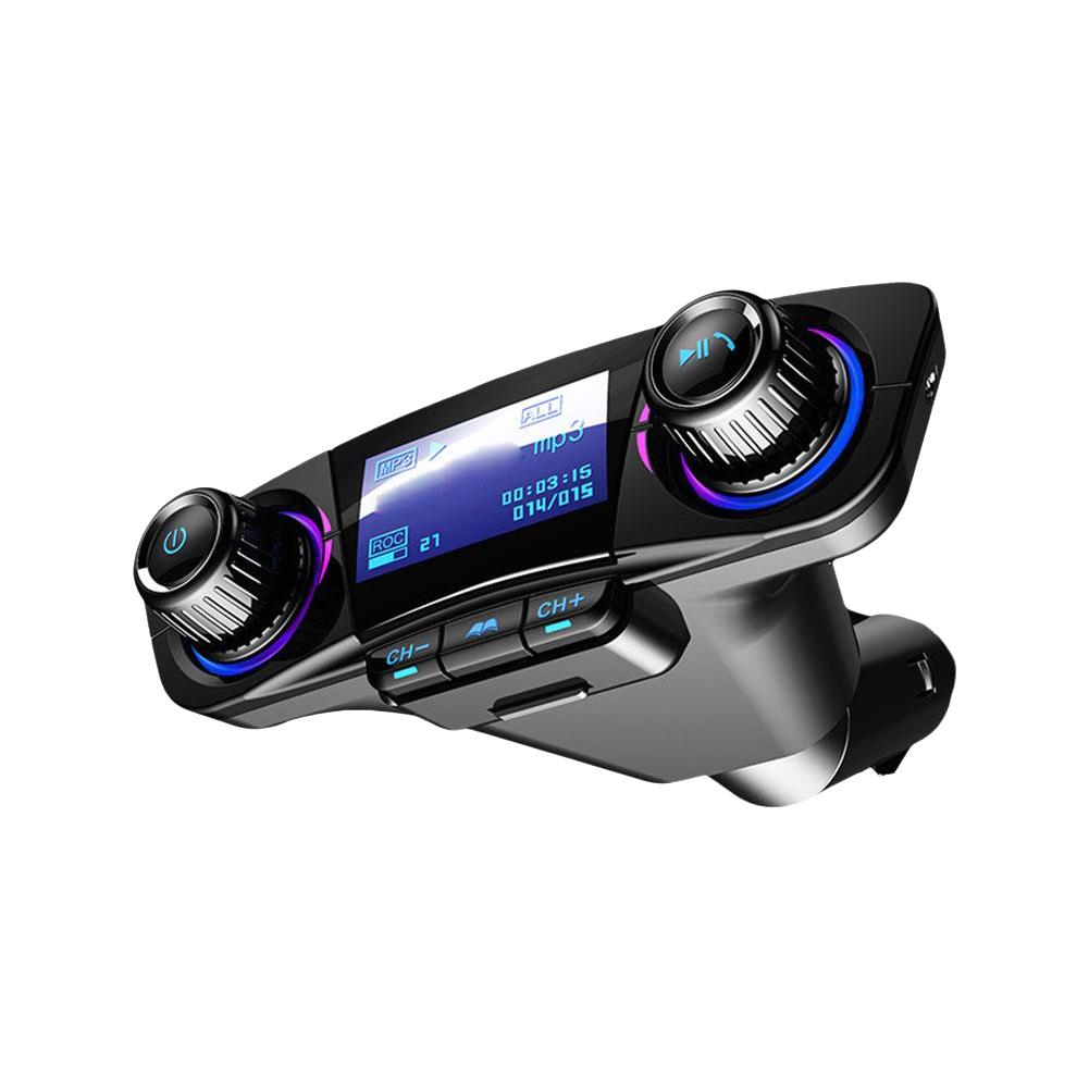 Автомобильное Bluetooth зарядное устройство FM-передатчик MP3-плеер Автомобильный беспроводной handsfree Двойное USB зарядное устройство Светодиодный экран Bluetooth 5.0 Автомобильный адаптер чёрный superme live
