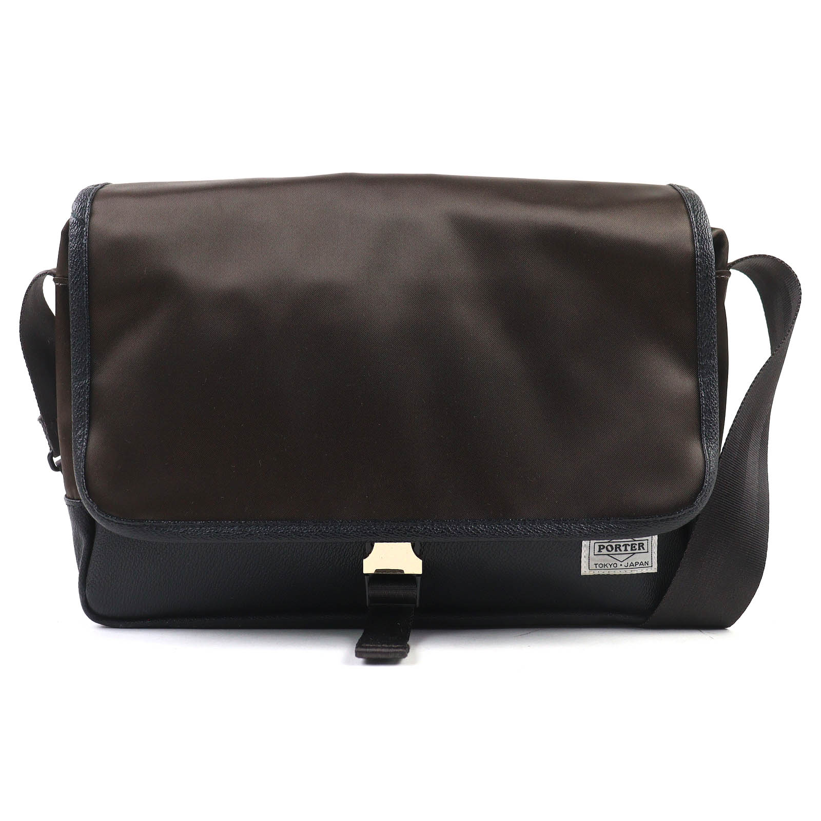 Отличная сумка через плечо PORTER SACS BAR Коричневый Нейлон мужская 383-05714 Б/у gray Caro Japan