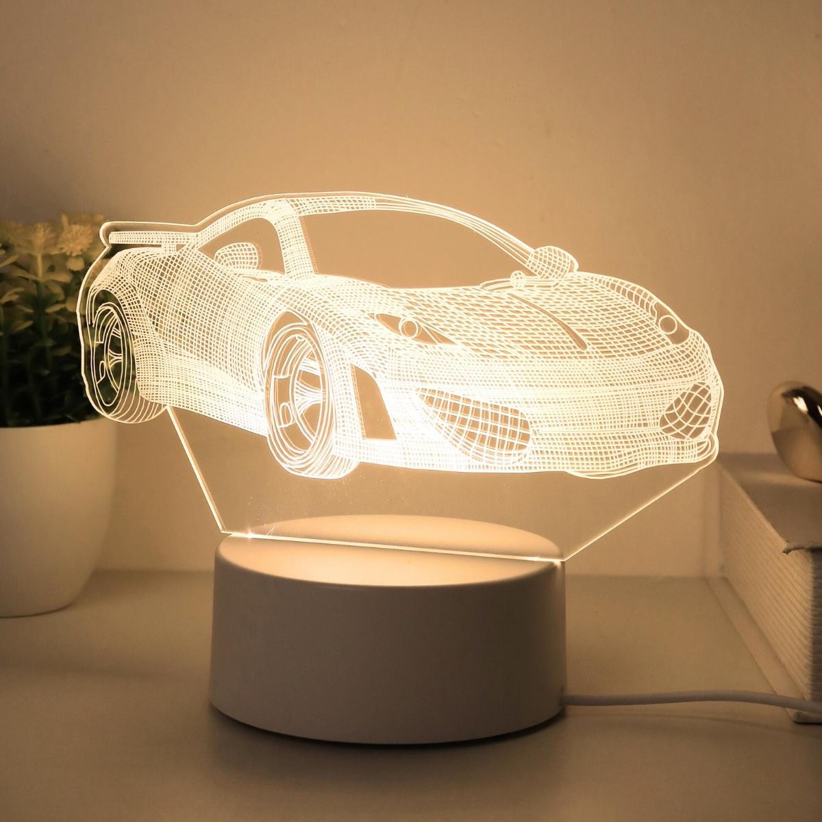 Крутой 3D ночник в виде спортивного автомобиля, USB свет теплого цвета, настольная лампа для дома, офиса, кабинета, спальни, декоративный свет для создания атмосферы, подарочный свет WHITE beige Phone Case CSWO02