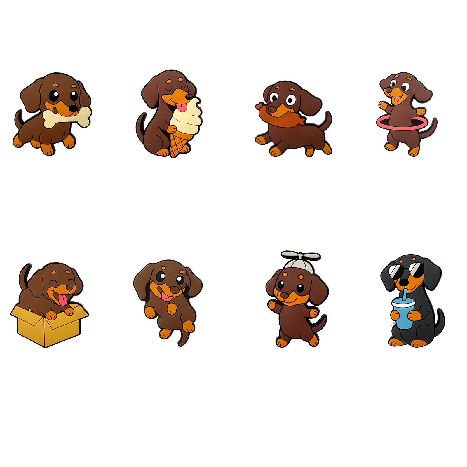 Dachshund Dog Magnets Set Decorative Activity Poses for Home Fridge Organization and Display Pack of 8 Assorted Styles black RW-Home Decoration