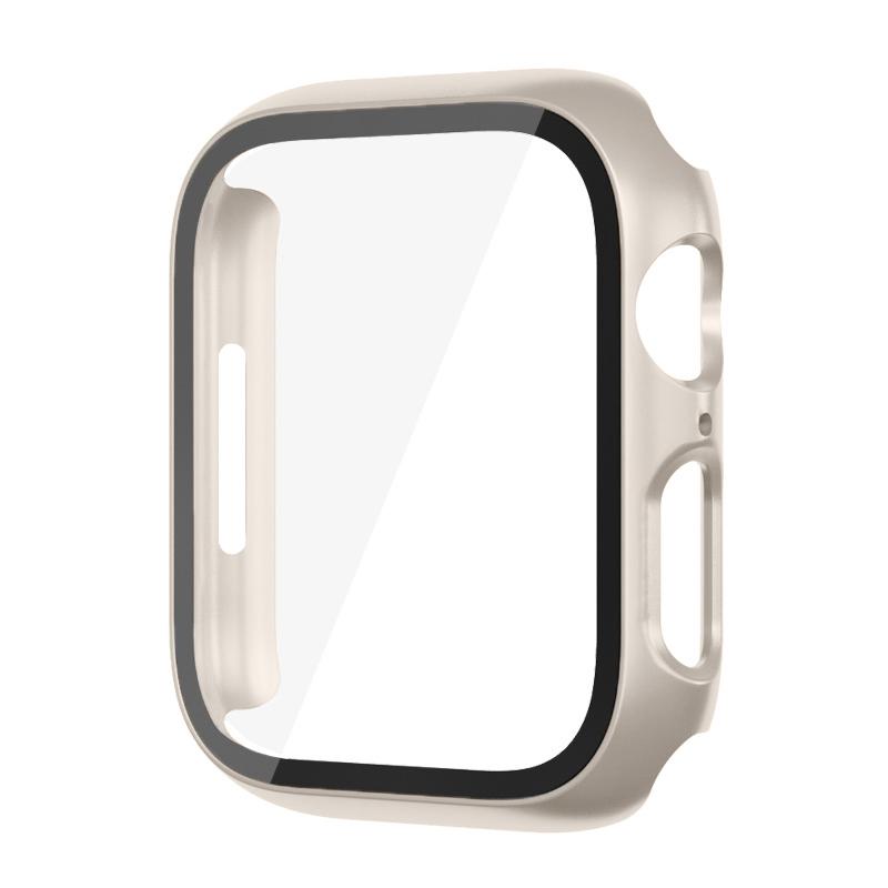 Стекло + чехол для Apple Watch, чехол 8, 7, 6 SE, 5, 3, аксессуар для iWatch, защитная пленка для экрана, серия Apple Watch 45 мм, 41 мм, 44 мм, 40 мм, 42 мм, 38 мм, 49 мм 42 44 45mm white maikes