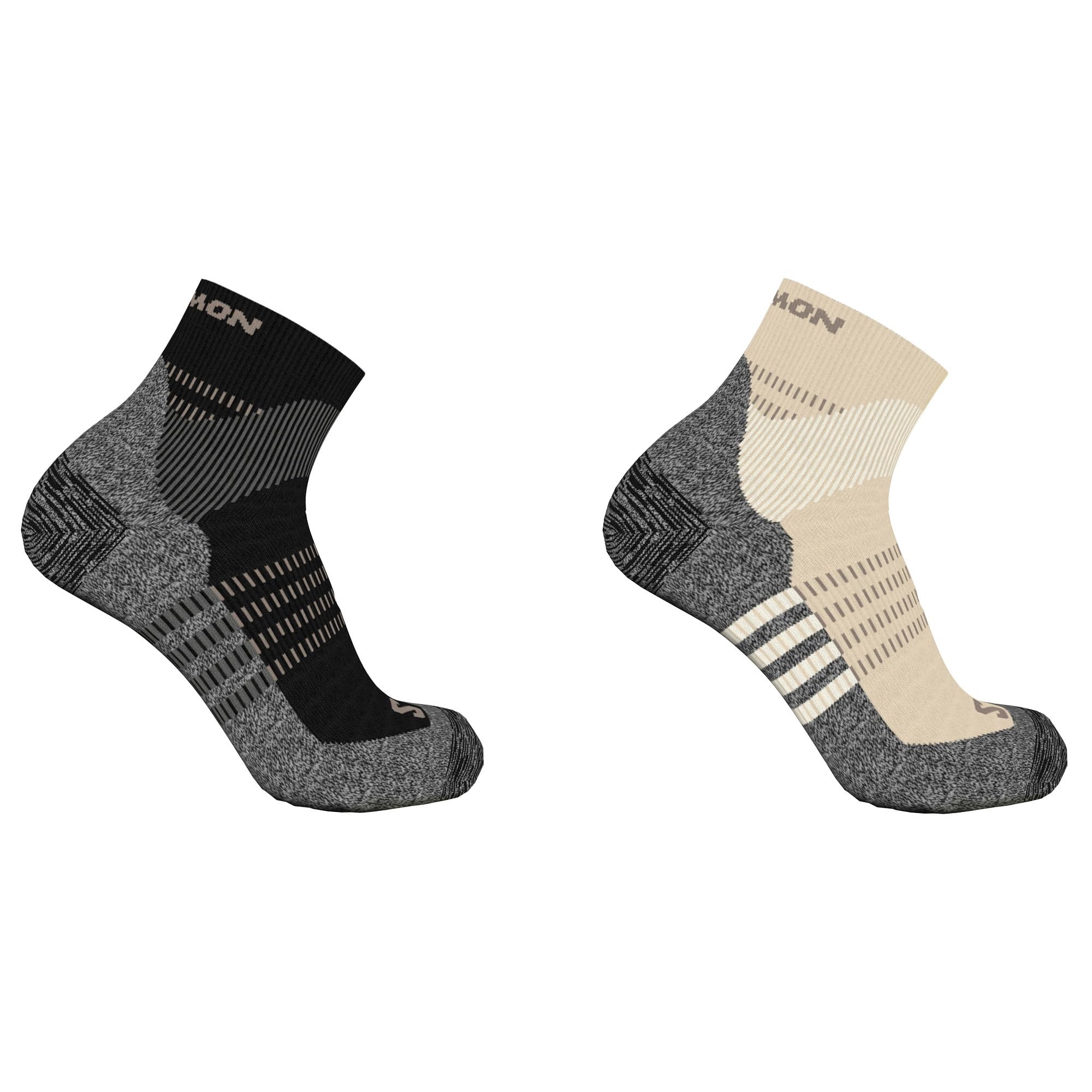 [Salomon] Носки 2 пары X ULTRA ACCESS QUARTER 2-PAC (X Ультра Доступ Четверть Набор из 4 штук) LC2257000 ВЫБЕЛЕННЫЙ ПЕСОК/ЧЕРНЫЙ Размер L black