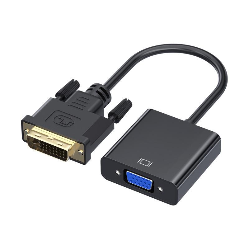 Кабель-переходник DVI - VGA 24 + 1 Кабель-переходник DVI - VGA, преобразование компьютера в монитор DVI to VGA adapter cable чёрный Natural Pet Life