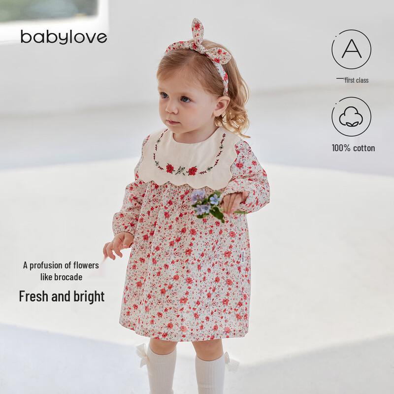 Хлопковое платье-принцесса для девочек Babylove с цветочным принтом 110 gray JDST online
