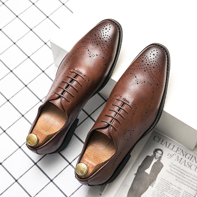 Brand Loafers Men s Leather Cloth Hollow Breathable Locke Shoes Lace-Up Dress Shoes Men s Wedding Casual Business Shoes XiAn-858 38 коричневый UrbanTrek Collective