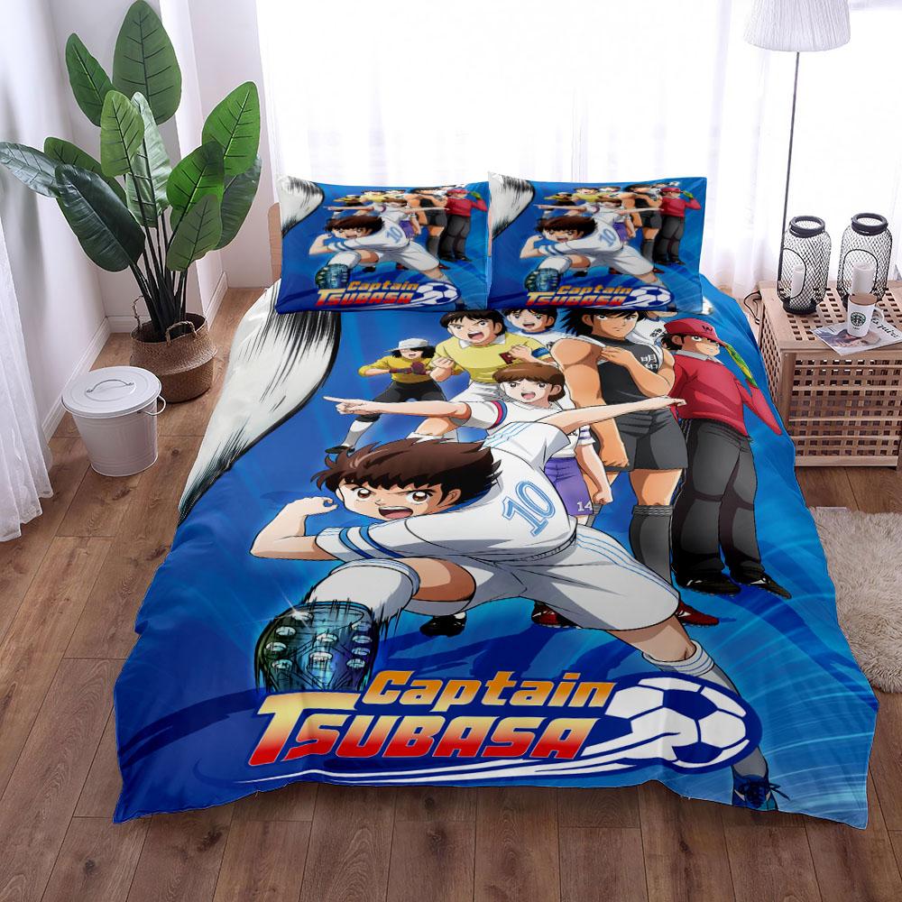 Комплект постельного белья Captain Tsubasa Duvet Cover Set King Queen Double Full Twin Single Size 140x200cm gray Allbestart