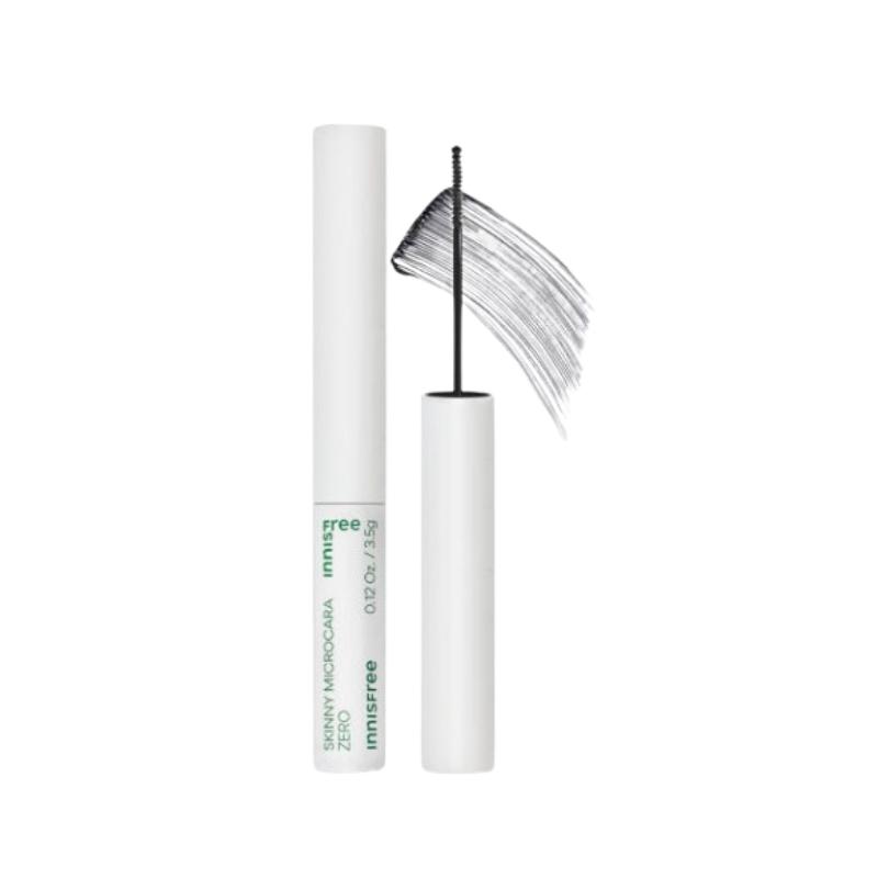 Innisfree Skinny Microcara Zero 3,5 г | Тушь для ресниц, не смазывающаяся, с ультратонкой кисточкой [Черная / Коричневая] 01.Black 3.5g white