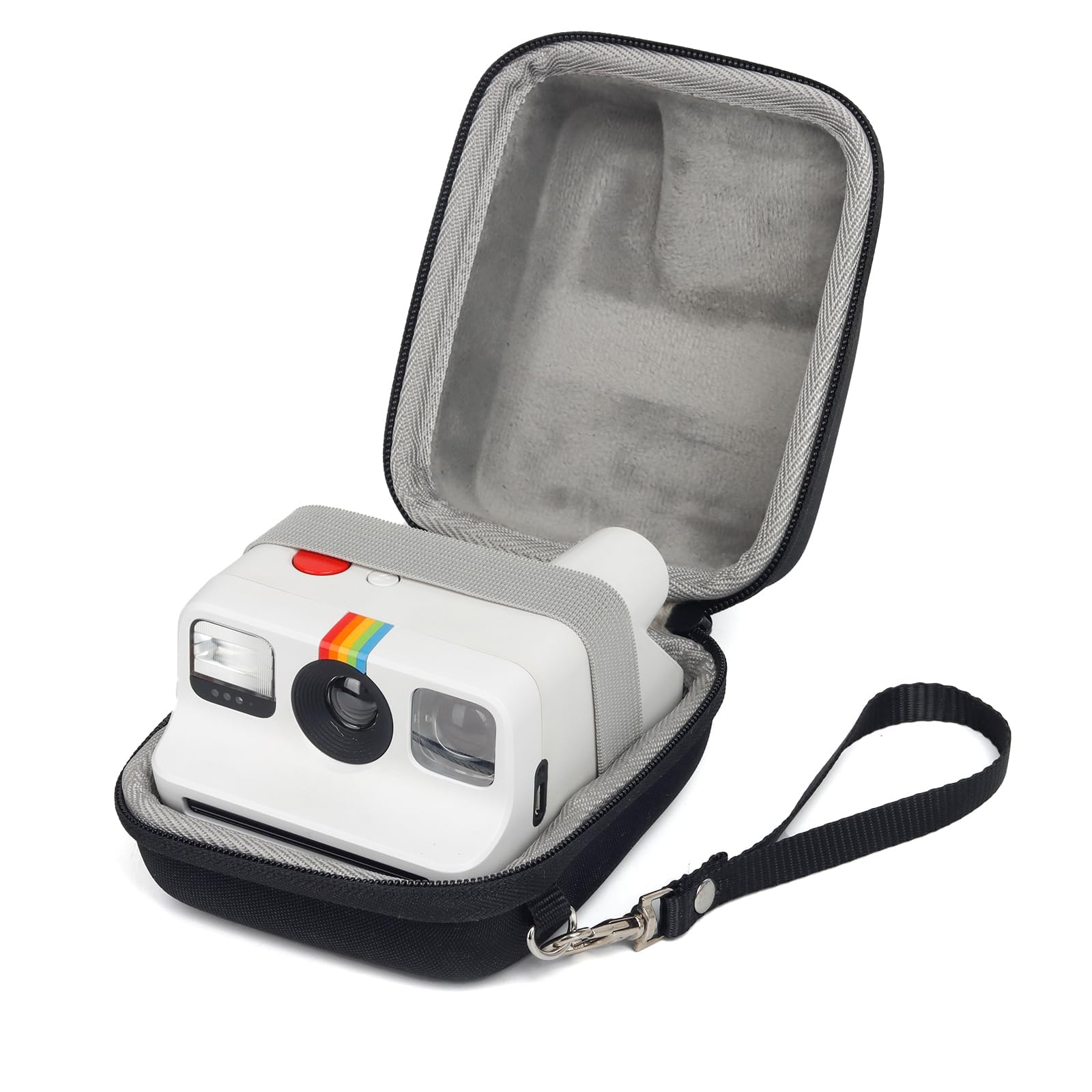 HIYQIN Чехол для Polaroid Go, Специальная сумка для хранения Polaroid Go, Жесткий чехол из EVA с ремешком на запястье, Большая вместимость, Ударопрочный, Устойчивый к царапинам gray Omi Japan Products