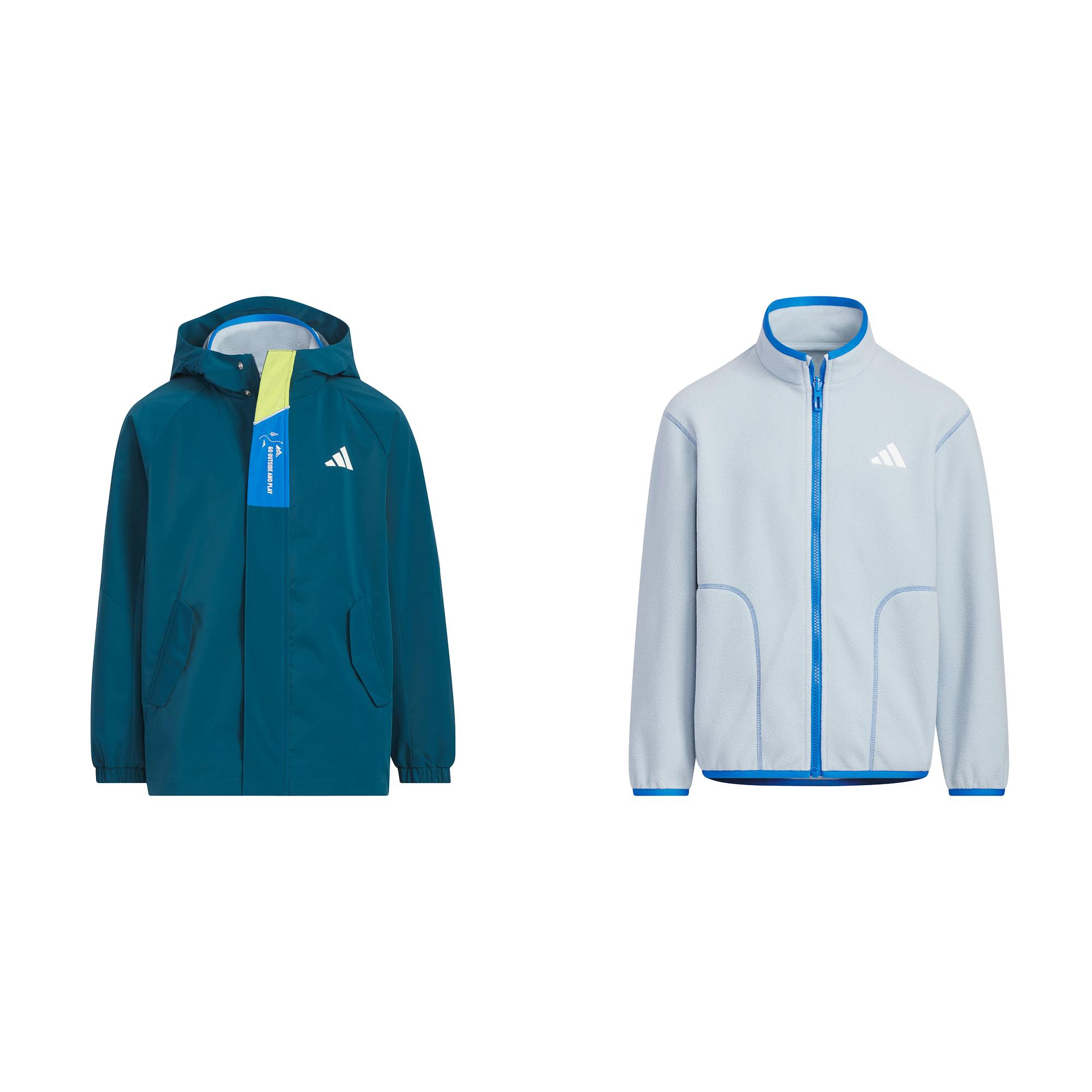 Adidas Спортивная одежда 2 в 1 Свободная тканая куртка 2 шт. Детские куртки KC0212 128 white