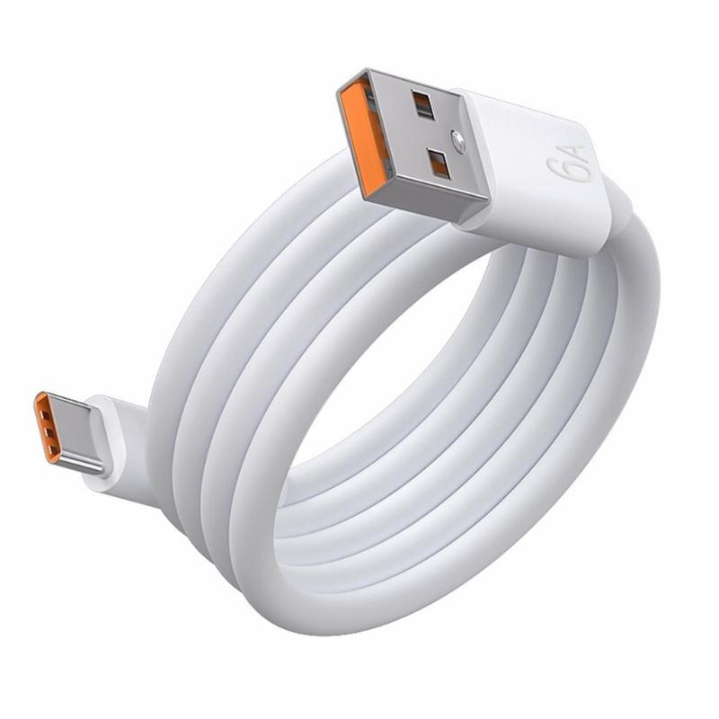 Кабель USB C 66 Вт Быстрая зарядка и кабель для передачи данных 40 Мбит/с Зарядка 6,0 А для нескольких устройств Мобильные телефоны, 100 см/150 см/200 см/30 см white 666