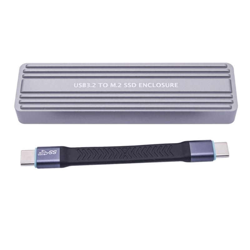 Корпус для M.2 SSD с двумя протоколами, USB C 3.2 Gen2x2, передача данных до 20 Гбит/с для 2242/2280 бокса для накопителя gray Wonderlands