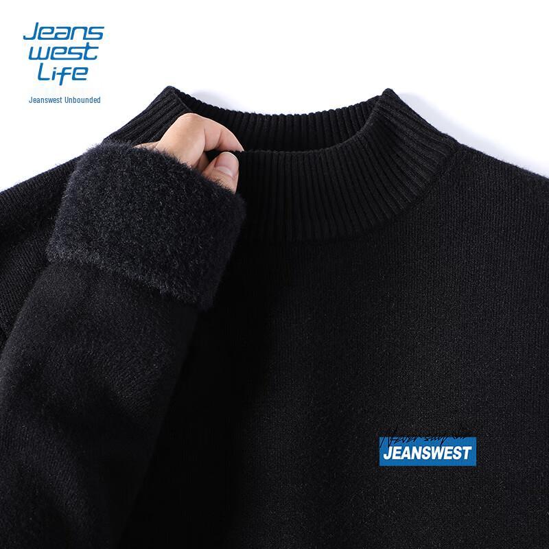 JEANSWEST LIFE Мужской пуловер с полувысоким воротником на флисовой подкладке M чёрный JDST online