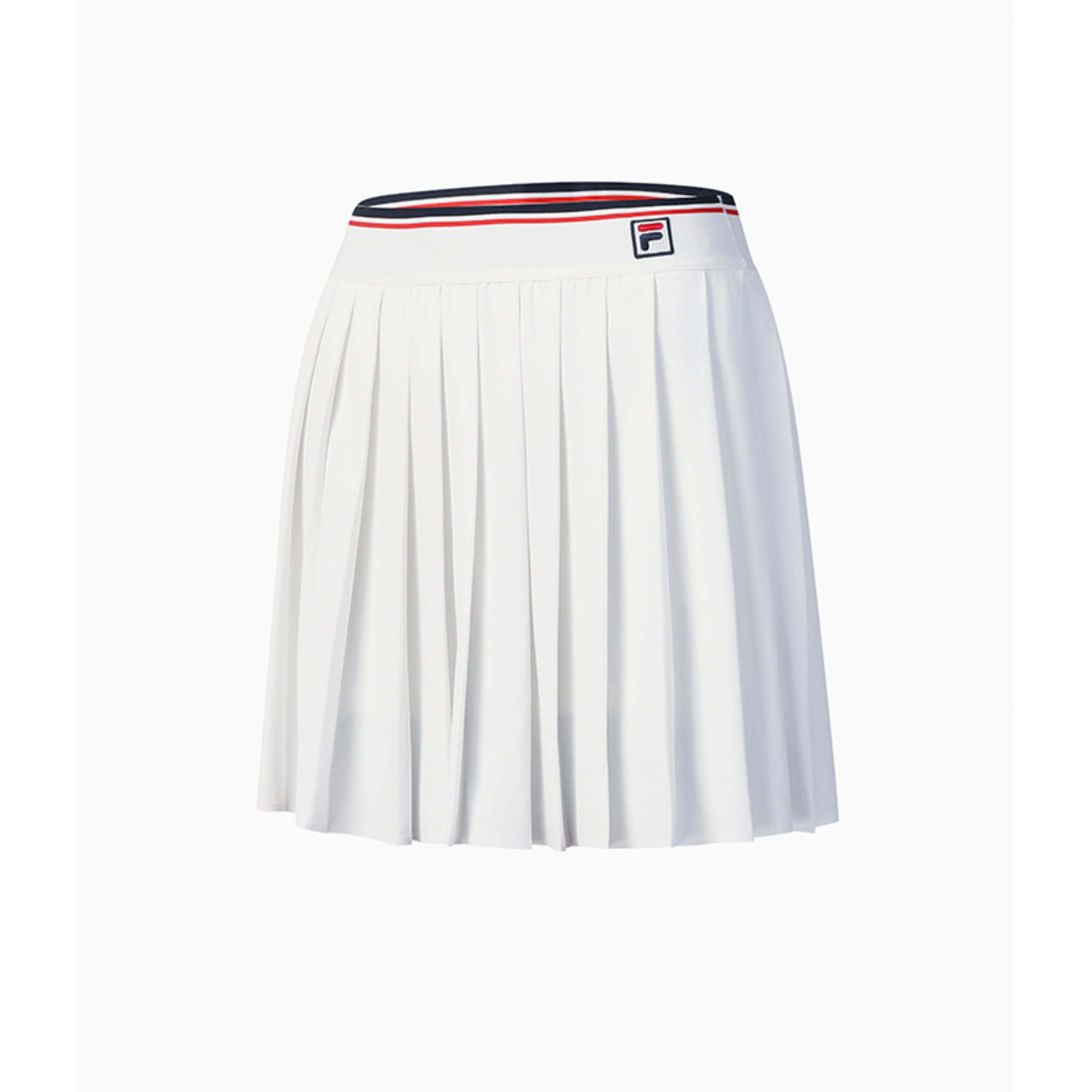 FILA Теннисная Классика Модная Спортивная Плиссированная Юбка Женские юбки Нефритово-Белый A11W543317FWT M white