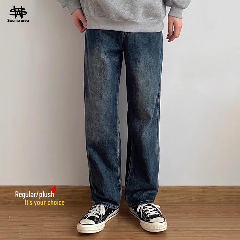 SWAMP AREA Мужские винтажные выстиранные джинсы деним прямого кроя L gray JDST online