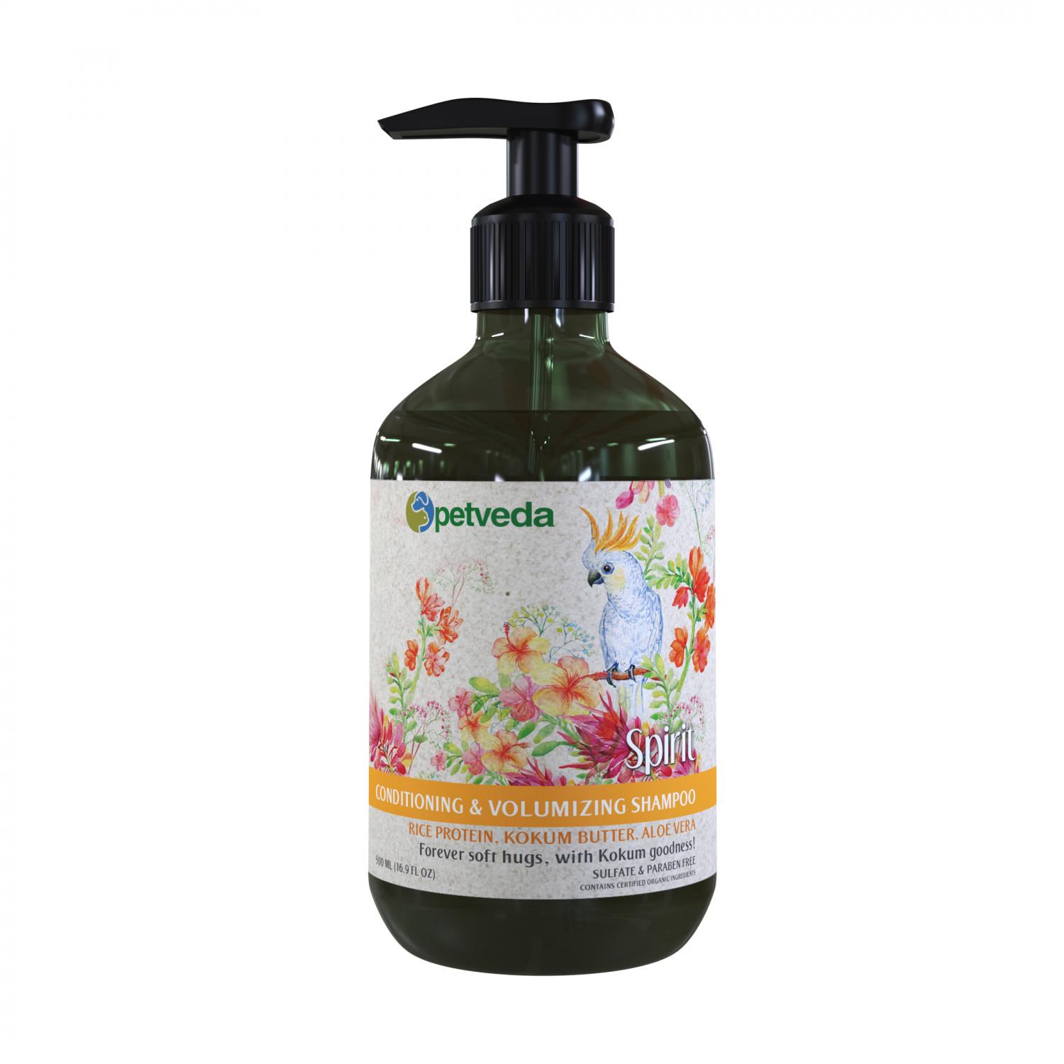 Шампунь-кондиционер для кошек и собак (500 мл), Conditioning & Volumizing Shampoo,  Petveda black