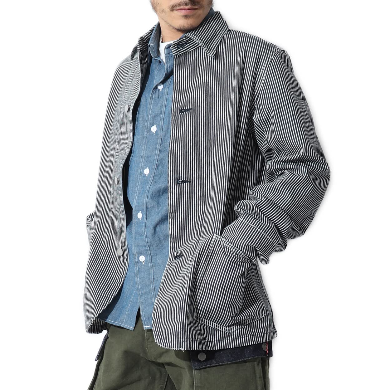 Kojima Jeans Базовый Хикори XXL Мужской Комбинезон, gray JP Create mege